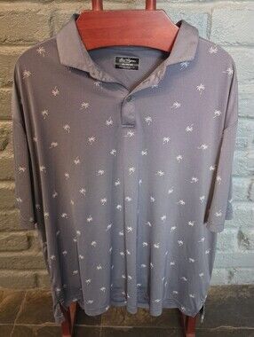 Ben Hogan PERFOMANCE Men's Slate Blue Gray Polo with Mini Palm Motif 3XL